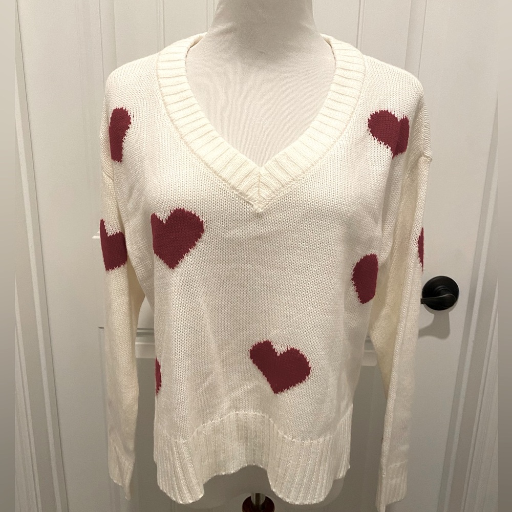 BXC heart v-neck sweater